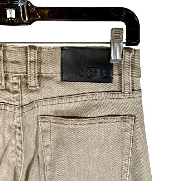 RUDE Hot Topic Men's 26x32 Tan Khaki Colored Skinny Slight Stretch Denim Jeans - Picture 10 of 11